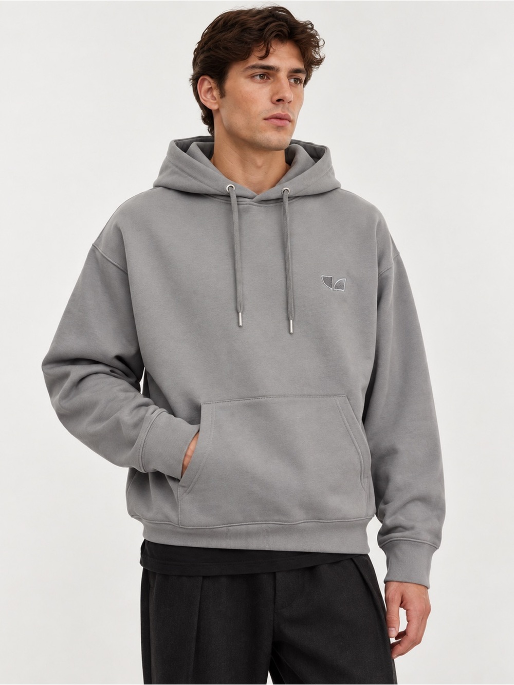 IRO BERTAM Men’s Logo Embroidered Hoodie Gray Size XL NWOT